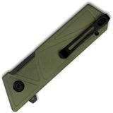 Kubey Avenger Linerlock - D2 Tool Steel Tanto Blade, OD Green G10 Handle, Extended Tang by Kubey