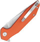 Kubey Nova Linerlock Orange KU117M - G10 Handle Satin 14C28N Drop Point Blade Extended Tang by Kubey