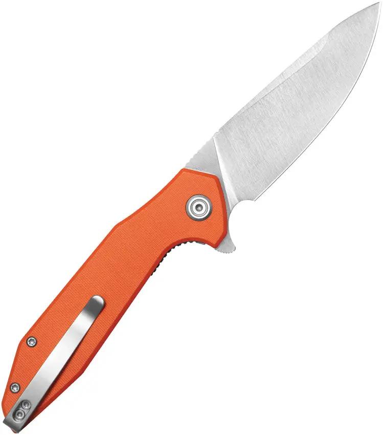 Kubey Nova Linerlock Orange KU117M - G10 Handle Satin 14C28N Drop Point Blade Extended Tang by Kubey