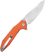 Kubey Nova Linerlock Orange KU117M - G10 Handle Satin 14C28N Drop Point Blade Extended Tang by Kubey