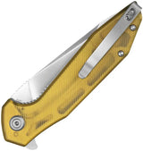 Kubey Nova Linerlock Ultem KU117N - Satin 3.63in Sandvik 14C28N Drop Point Blade Ultem Handle Extended Tang by Kubey