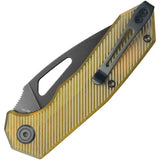 Kubey Coeus Linerlock Ultem KU122T - Ultem Handle With 14C28N Sandvik Steel Blade Black Stonewash by Kubey