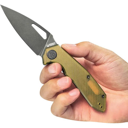 Kubey Coeus Linerlock Ultem KU122T - Ultem Handle With 14C28N Sandvik Steel Blade Black Stonewash by Kubey
