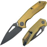 Kubey Coeus Linerlock Ultem KU122T - Ultem Handle With 14C28N Sandvik Steel Blade Black Stonewash by Kubey