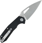 Kubey Coeus Linerlock Knife Black KU122U - Stonewashed 14C28N Sandvik Stainless Blade With G10 Handle by Kubey