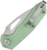 Kubey Coeus Linerlock Jade KU122V - Jade G10 Handle, 3.13in Blade, Sandvik 14C28N Stainless, Pocket Clip, Thumb Pull by Kubey