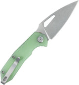 Kubey Coeus Linerlock Jade KU122V - Jade G10 Handle, 3.13in Blade, Sandvik 14C28N Stainless, Pocket Clip, Thumb Pull by Kubey