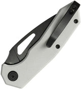 Kubey Coeus Linerlock - White G10 Handle BlackWash 14C28N Sandvik Blade KU122Z Pocket Clip by Kubey