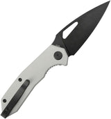 Kubey Coeus Linerlock - White G10 Handle BlackWash 14C28N Sandvik Blade KU122Z Pocket Clip by Kubey