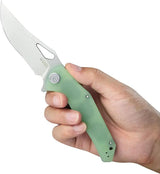 Kubey Phemius Linerlock Jade KU149D - Jade G10 Handle and 14C28N Sandvik Blade Extended Tang by Kubey