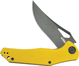 Kubey Phemius Linerlock Yellow KU149E - 14C28N Sandvik Stainless Blade Yellow G10 Handle Extended Tang by Kubey