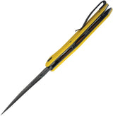 Kubey Phemius Linerlock Yellow KU149E - 14C28N Sandvik Stainless Blade Yellow G10 Handle Extended Tang by Kubey
