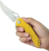 Kubey Phemius Linerlock - Yellow G10 Handle And 14C28N Sandvik Stainless Blade With Extended Tang by Kubey