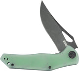 Kubey Phemius Linerlock Jade KU149H Jade G10 Handle With 14C28N Sandvik Black Stonewash Blade And Extended Tang by Kubey