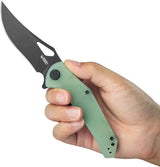 Kubey Phemius Linerlock Jade KU149H Jade G10 Handle With 14C28N Sandvik Black Stonewash Blade And Extended Tang by Kubey