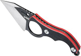 Kubey Hippocam EDC Fixed Blade KU166A - 6.13in Overall, D2 Tool Steel Blade With Stonewash Satin Finish, Full Tang by Kubey