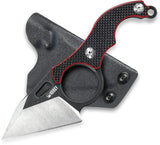 Kubey Hippocam EDC Fixed Blade KU166A - 6.13in Overall, D2 Tool Steel Blade With Stonewash Satin Finish, Full Tang by Kubey