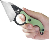 Kubey Hippocam EDC Fixed Blade KU166B - Durable D2 Tool Steel Blade With Jade G10 Handle And Full Tang by Kubey