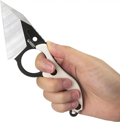 Kubey Hippocam EDC Fixed Blade KU166C - D2 Tool Steel Full Tang With Ivory G10 Handle by Kubey