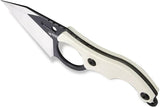 Kubey Hippocam EDC Fixed Blade KU166C - D2 Tool Steel Full Tang With Ivory G10 Handle by Kubey