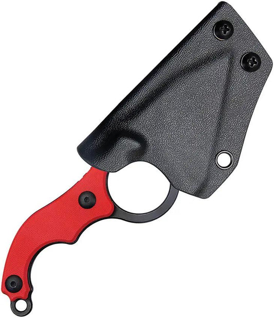 Kubey Hippocam EDC Fixed Blade KU166D - D2 Steel Blade, Red G10 Handle, Full Tang, Kydex Sheath by Kubey