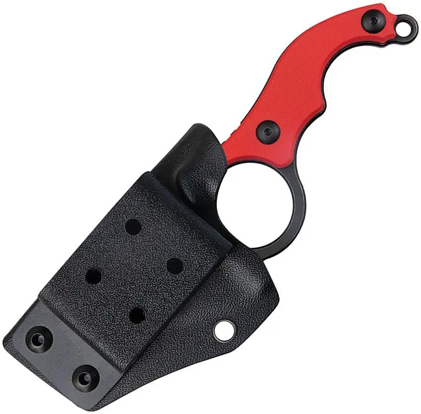 Kubey Hippocam EDC Fixed Blade KU166D - D2 Steel Blade, Red G10 Handle, Full Tang, Kydex Sheath by Kubey
