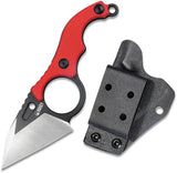 Kubey Hippocam EDC Fixed Blade KU166D - D2 Steel Blade, Red G10 Handle, Full Tang, Kydex Sheath by Kubey