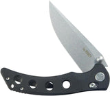 Kubey Hound Crossbar Lock Knife Black KU172A - 4.5 Inch Closed, 3.5 Inch Stonewash 14C28N Blade, Black G10 Handle by Kubey
