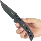 Kubey Hound Crossbar Lock Knife KU172B - Black G10 Handle With 14C28N Sandvik Stainless Blade, Stonewash Finish by Kubey