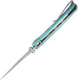 Kubey Hound Crossbar Lock Tiffany KU172C - Tiffany Blue G10 Handle And Sandvik 14C28N Stainless Blade 4.5 Inch Closed by Kubey