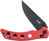 Kubey Hound Crossbar Lock Knife - Red G10 Handle With 3.5 Inch Blade And Thumb Stud by Kubey