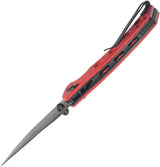 Kubey Hound Crossbar Lock Knife - Red G10 Handle With 3.5 Inch Blade And Thumb Stud by Kubey