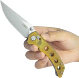 Kubey Hound Crossbar Lock Ultem KU172F - Ultem Handle 14C28N Sandvik Stainless Blade Pocket Clip by Kubey