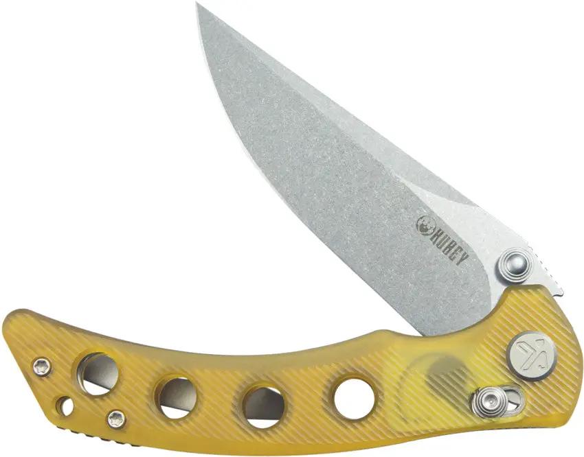 Kubey Hound Crossbar Lock Ultem KU172F - Ultem Handle 14C28N Sandvik Stainless Blade Pocket Clip by Kubey