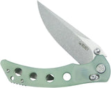 Kubey Hound Crossbar Lock Jade KU172G - Jade G10 Handle With 3.5 Inch Stonewash 14C28N Blade by Kubey