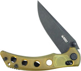Kubey Hound Crossbar Lock Ultem KU172H - Ultem Handle, 3.5 Inch 14C28N Sandvik Stainless Blade, Black Stonewash by Kubey