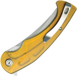 Kubey Scimitar Linerlock Ultem KU173G - 14C28N Sandvik Stainless Blade With Ultem Handle And Extended Tang Pocket Clip by Kubey