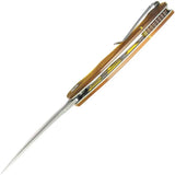 Kubey Scimitar Linerlock Ultem KU173G - 14C28N Sandvik Stainless Blade With Ultem Handle And Extended Tang Pocket Clip by Kubey