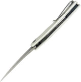 Kubey Scimitar Linerlock White KU173I - Stonewash 14C28N Blade White G10 Handle by Kubey