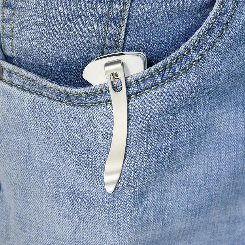 Kubey Scimitar Linerlock White KU173I - Stonewash 14C28N Blade White G10 Handle by Kubey