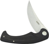Kubey Scimitar Linerlock Knife - 3.5 Inch 14C28N Sandvik Stainless Blade With Black G10 Handle by Kubey