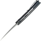 Kubey Scimitar Linerlock Knife - 3.5 Inch 14C28N Sandvik Stainless Blade With Black G10 Handle by Kubey