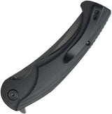 Kubey Scimitar Linerlock KU173L - Black Stonewashed AUS-10A Blade With G10 Handle And Extended Tang by Kubey