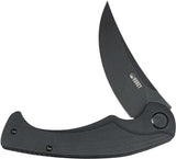 Kubey Scimitar Linerlock KU173L - Black Stonewashed AUS-10A Blade With G10 Handle And Extended Tang by Kubey