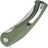Kubey Scimitar Linerlock Tanto OD KU175A - 3.5 In Bead Blast 14C28N Sandvik Blade, Green G10 Handle by Kubey