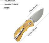 Kubey Karaji Linerlock Spear Ultem KU180H - D2 Tool Steel Drop Point Blade Ultem Handle Pocket Clip by Kubey