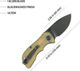 Kubey Karaji Linerlock Spear Ultem KU180M - Durable D2 Tool Steel Spear Point Blade by Kubey