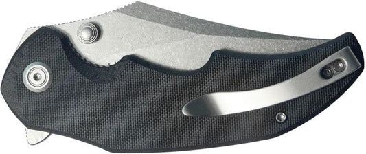 Kubey Ceto Camp Linerlock Black KU181A - Durable 14C28N Sandvik Clip Point Blade With Black G10 Handle And Pocket Clip by Kubey