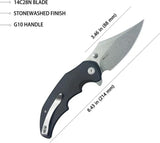 Kubey Ceto Camp Linerlock Black KU181A - Durable 14C28N Sandvik Clip Point Blade With Black G10 Handle And Pocket Clip by Kubey
