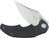 Kubey Ceto Camp Linerlock Black KU181A - Durable 14C28N Sandvik Clip Point Blade With Black G10 Handle And Pocket Clip by Kubey